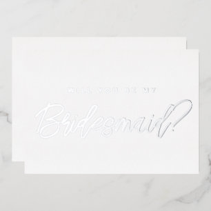Invitation En Aluminium Demande de demoiselle d'honneur en argent minimal