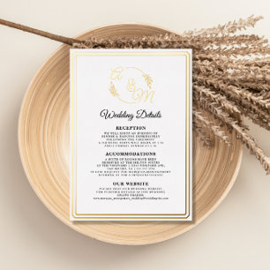 Invitation En Aluminium Détails de mariage simples élégants modernes feuil