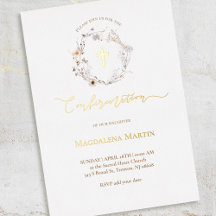 détails or fleur sauvage couronne Confirmation