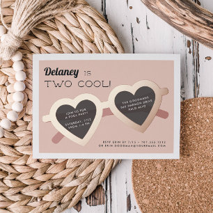 Invitation En Aluminium Deux Cool   Summer Sunnies Fête d'anniversaire