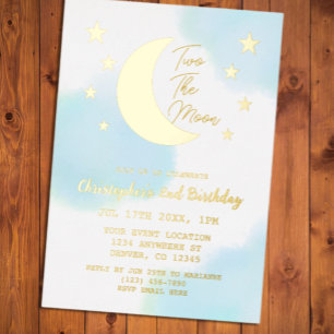 Invitation En Aluminium Deux La Lune 2e Anniversaire