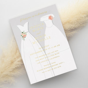 Invitation En Aluminium Deux mariées Mariage habiller Lesbiennes Couples D