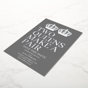 Invitation En Aluminium Deux Reines Font Un Mariage homosexuel