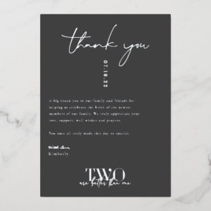 Invitation En Aluminium Deux valent mieux qu'un   Remerciements pour Baby 