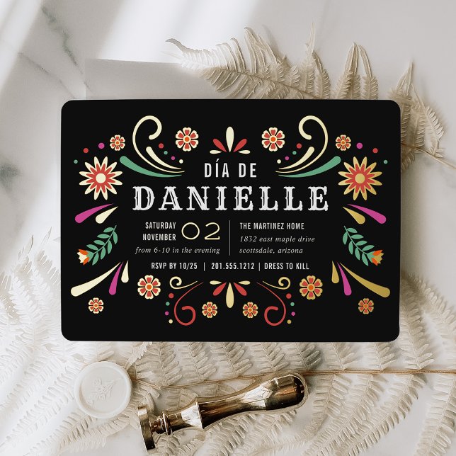 Invitation En Aluminium Día de los Muertos Thème Anniversaire (Créateur téléchargé)