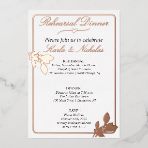 Invitation En Aluminium Dîner de répétition blanc Fleurs de tulipes