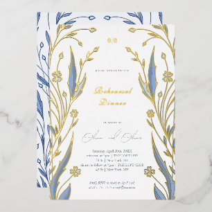 Invitation En Aluminium Dîner de répétition Blue Buttercup