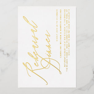 Invitation En Aluminium Dîner de répétition de calligraphie élégant modern