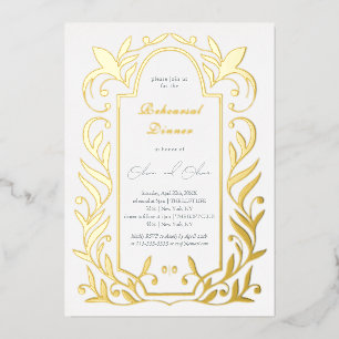 Invitation En Aluminium Dîner de répétition de feuilles vertes