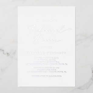 Invitation En Aluminium Dîner de répétition de la calligraphie argentée dé