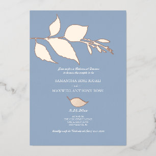 Invitation En Aluminium Dîner de répétition de mariage bleu poussiéreux