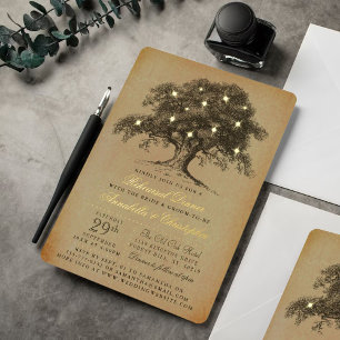 Invitation En Aluminium Dîner de répétition de mariage sous un vieux chêne