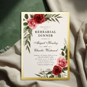 Invitation En Aluminium Dîner de répétition floral élégant et vintage