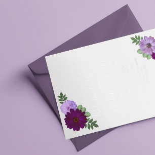 Invitation En Aluminium Dîner de répétition floral Pivoine Violette