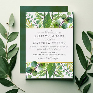 Invitation En Aluminium Dîner de répétition Mariage Botanique de verdure