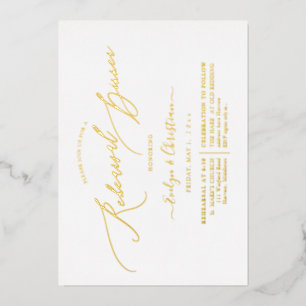 Invitation En Aluminium Dîner de répétition PixDezines Luxe Calligraphie R