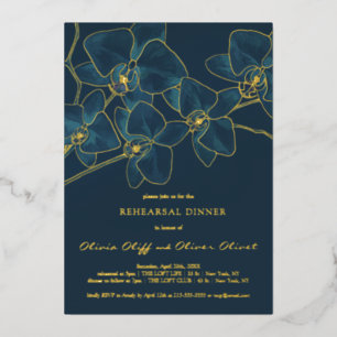 Invitation En Aluminium Dîner de répétition Soft Blue Orchid