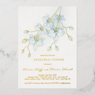 Invitation En Aluminium Dîner de répétition Soft Blue Orchid