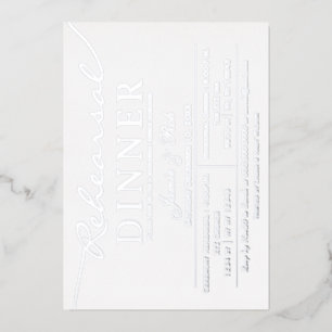 Invitation En Aluminium Dîner simple et élégant en argent blanc