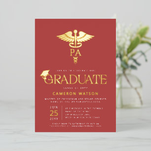 Invitation En Aluminium Diplômé assistant de médecin École de PA Promotion