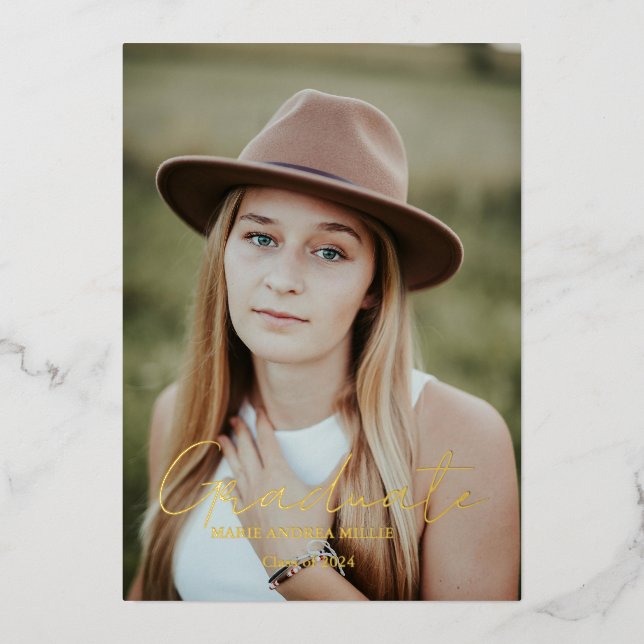 Invitation En Aluminium Diplôme de Calligraphie Moderne (Recto)