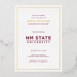 Invitation En Aluminium Diplômés de l'Université d'État du Nouveau-Mexique