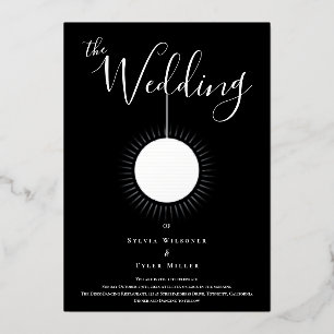 Invitation En Aluminium Disco Ball Black Silver Mariage