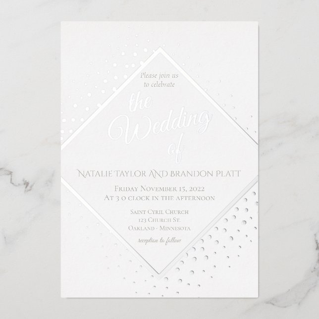 Invitation En Aluminium Disco Mariage Silver (Recto)