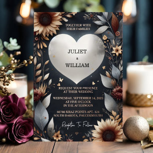 Invitation En Aluminium Do Maroon Traditionnel Couple Mariage Bourgogne