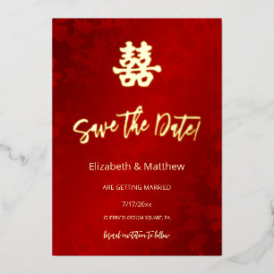 Invitation En Aluminium Double bonheur du Mariage chinois