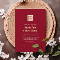 Double Bonheur Mariage Chinois Moderne Rouge + Or
