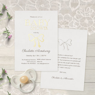Invitation En Aluminium Douce Crème Chaude Élégante Baby Shower