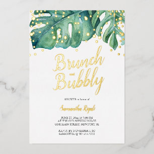 Invitation En Aluminium Douche de verdure tropicale à l'aquarelle