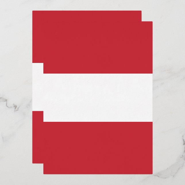 Invitation En Aluminium Drapeau autrichien (Recto/Verso)