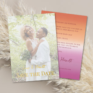 Invitation En Aluminium Drapeau de fierté de dégradé de photo de mariage l