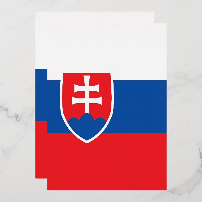 Invitation En Aluminium Drapeau de la Slovaquie (Recto/Verso)