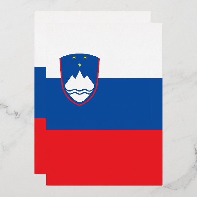 Invitation En Aluminium Drapeau de la Slovénie (Recto/Verso)