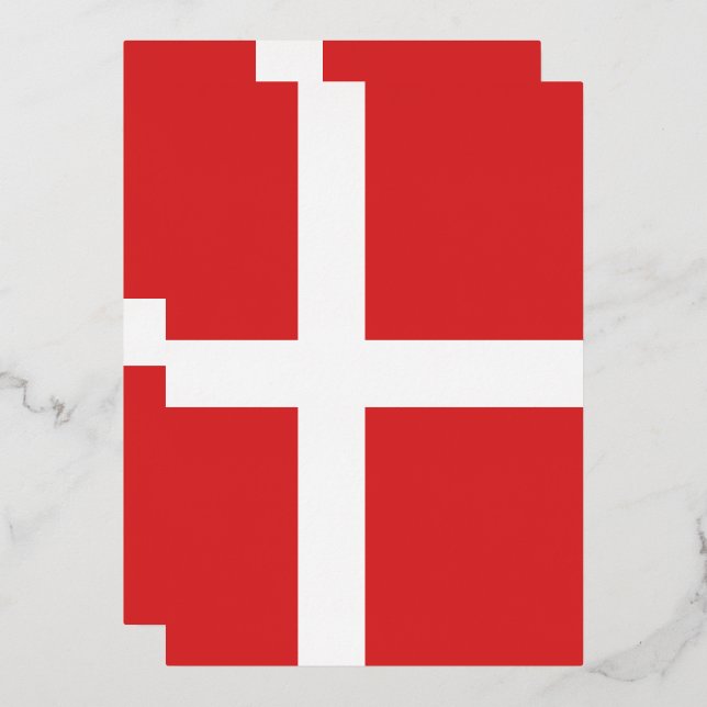 Invitation En Aluminium Drapeau du Danemark (Recto/Verso)