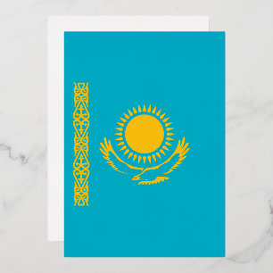 Invitation En Aluminium Drapeau du Kazakhstan