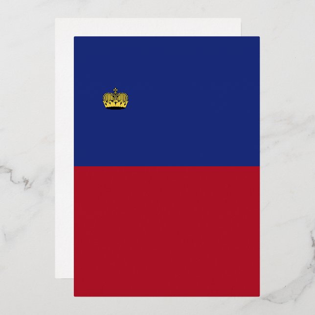 Invitation En Aluminium Drapeau du Liechtenstein (Recto/Verso)