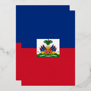 Invitation En Aluminium Drapeau Haïti