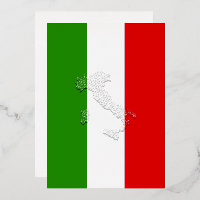 Invitation En Aluminium Drapeau italien (Recto/Verso)