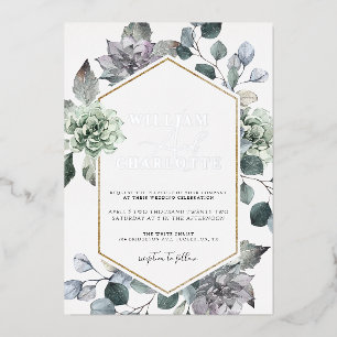 Invitation En Aluminium Dusty Blue & Silver Desert Mariage