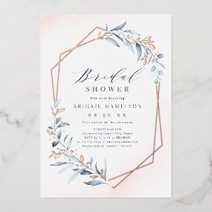 Invitation En Aluminium Dusty Greenery Rose Gold Fête des mariées rustique