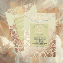 Dusty Ivory RoseGold Classic Monogram Boho Mariage