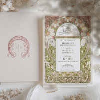 Dusty Rose Gold Foil Daisées Mariage Art Nouveau