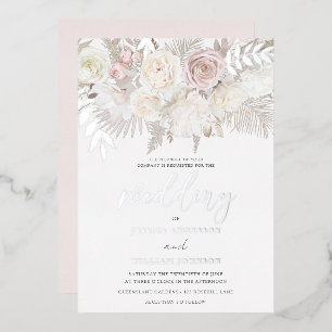 Invitation En Aluminium Dusty Rose & Ivory Boho Mariage Argent