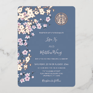 Invitation En Aluminium Dusty Rose Rose Mariage chinois