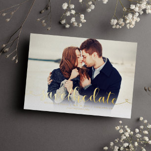 Invitation En Aluminium Écrire un Photo de mariage tendance Enregistrer la