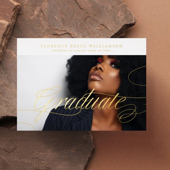 Invitation En Aluminium Editable Photo College Graduation GOLD (Créateur téléchargé)